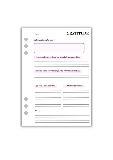 Page Gratitude ( Recto-Verso )