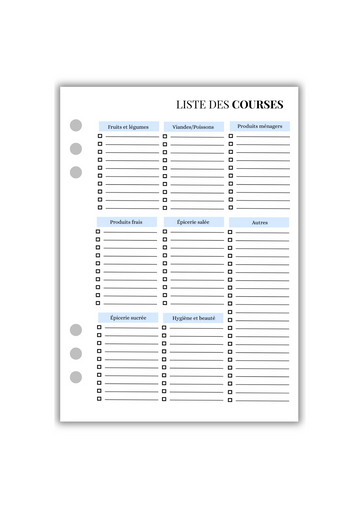Page Listes des courses