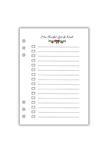 Page Ma bucket list de Noël