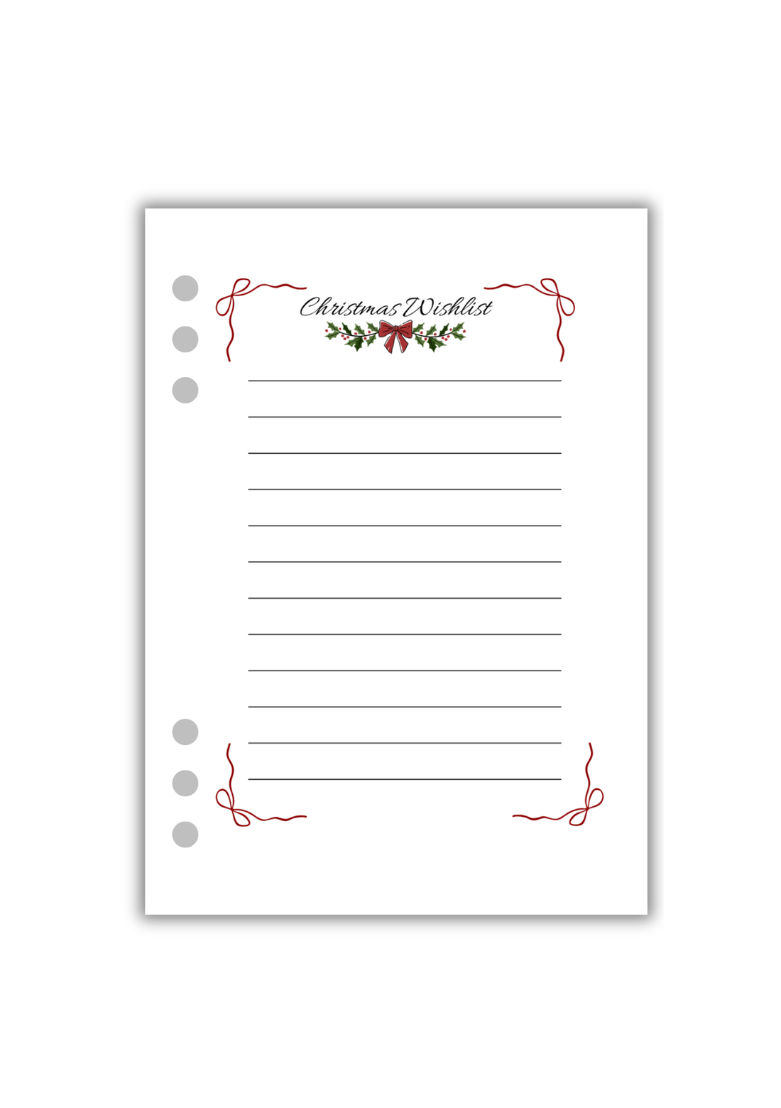 Page Christmas Wishlist