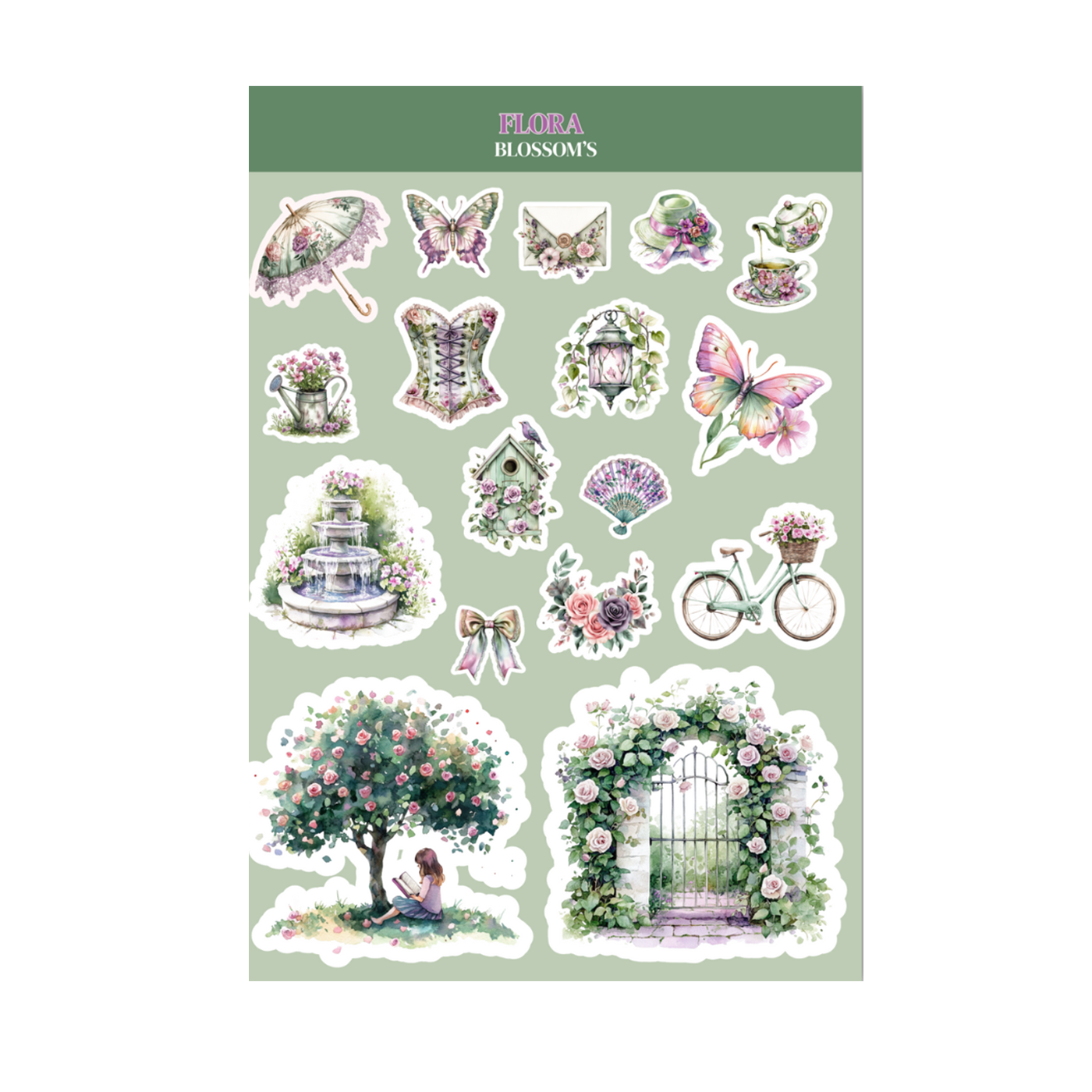 Planche de stickers Flora
