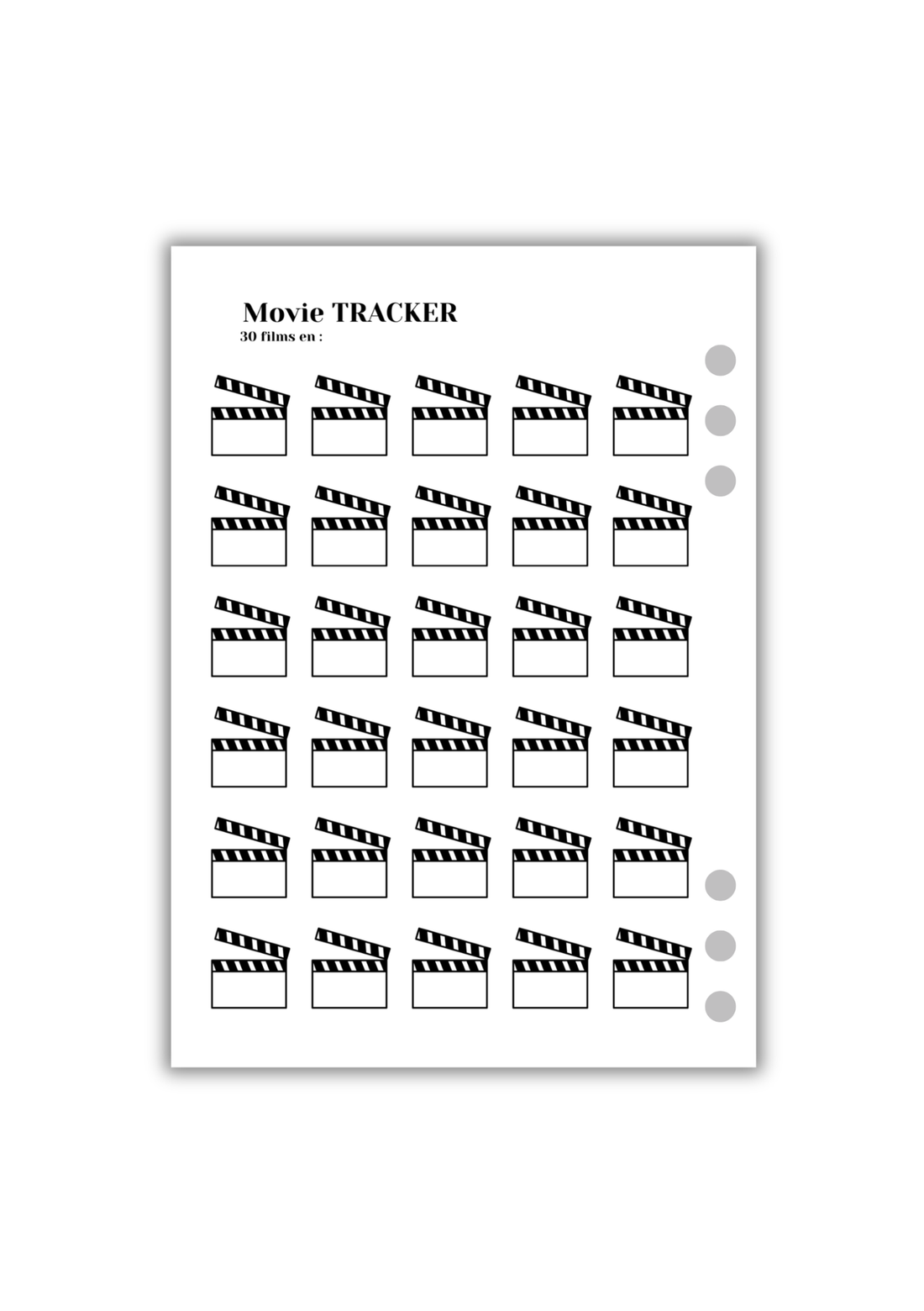 Page Movie Tracker (Recto-Verso)