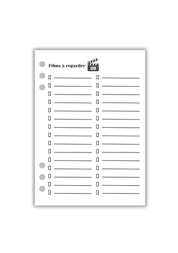 Page Films à regarder (Recto-Verso)