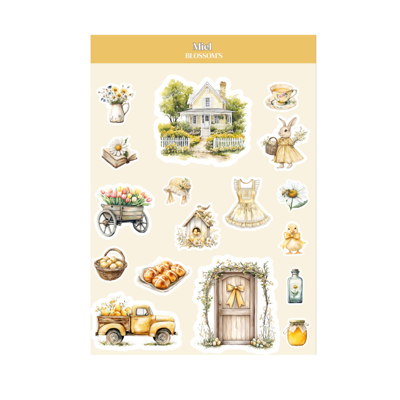 Planche de stickers Miel