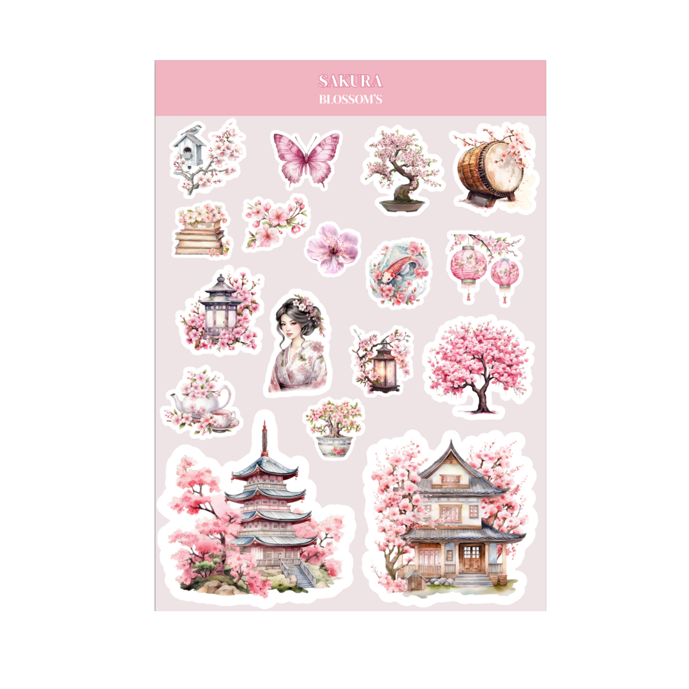 Planche de stickers Sakura