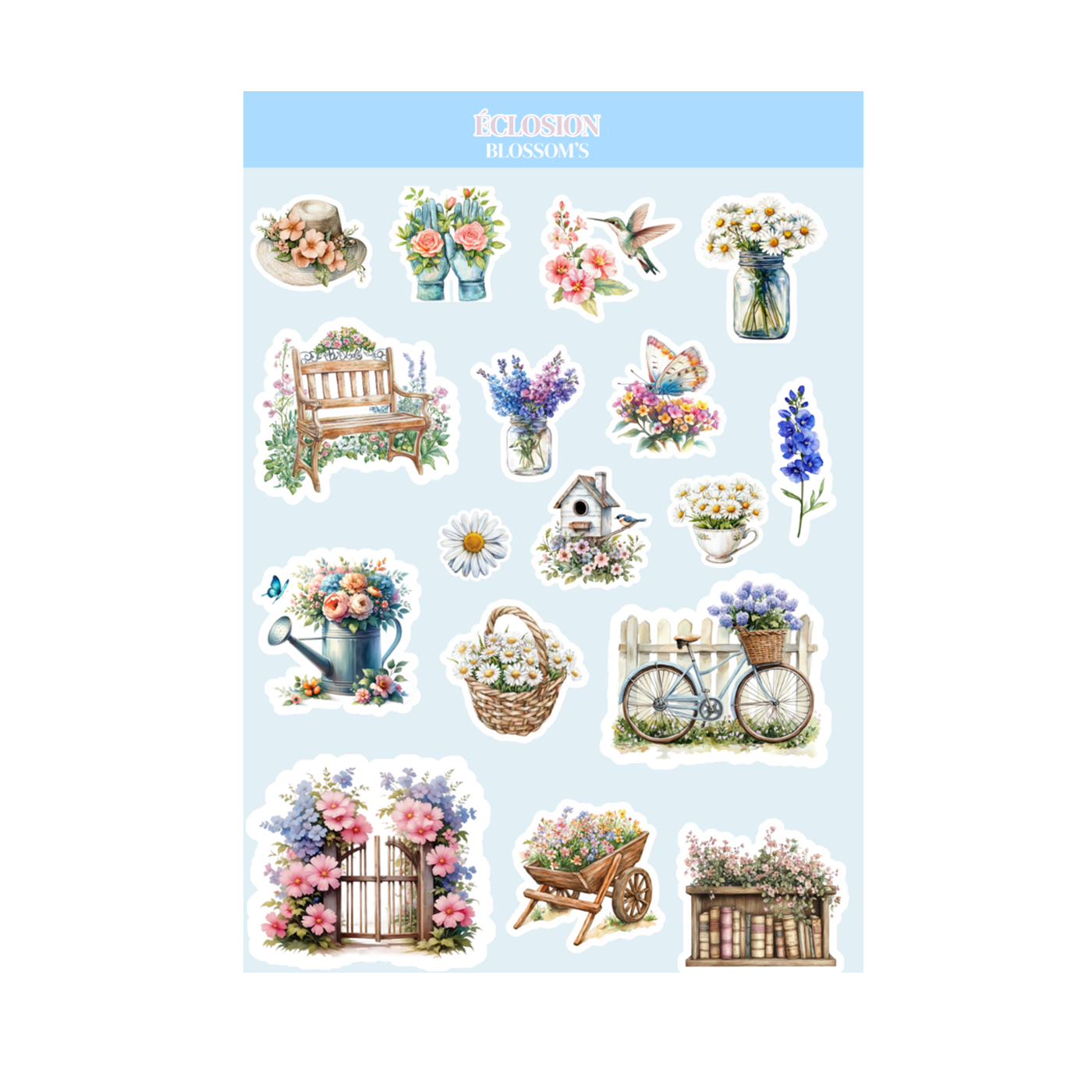 Planche de stickers Eclosion