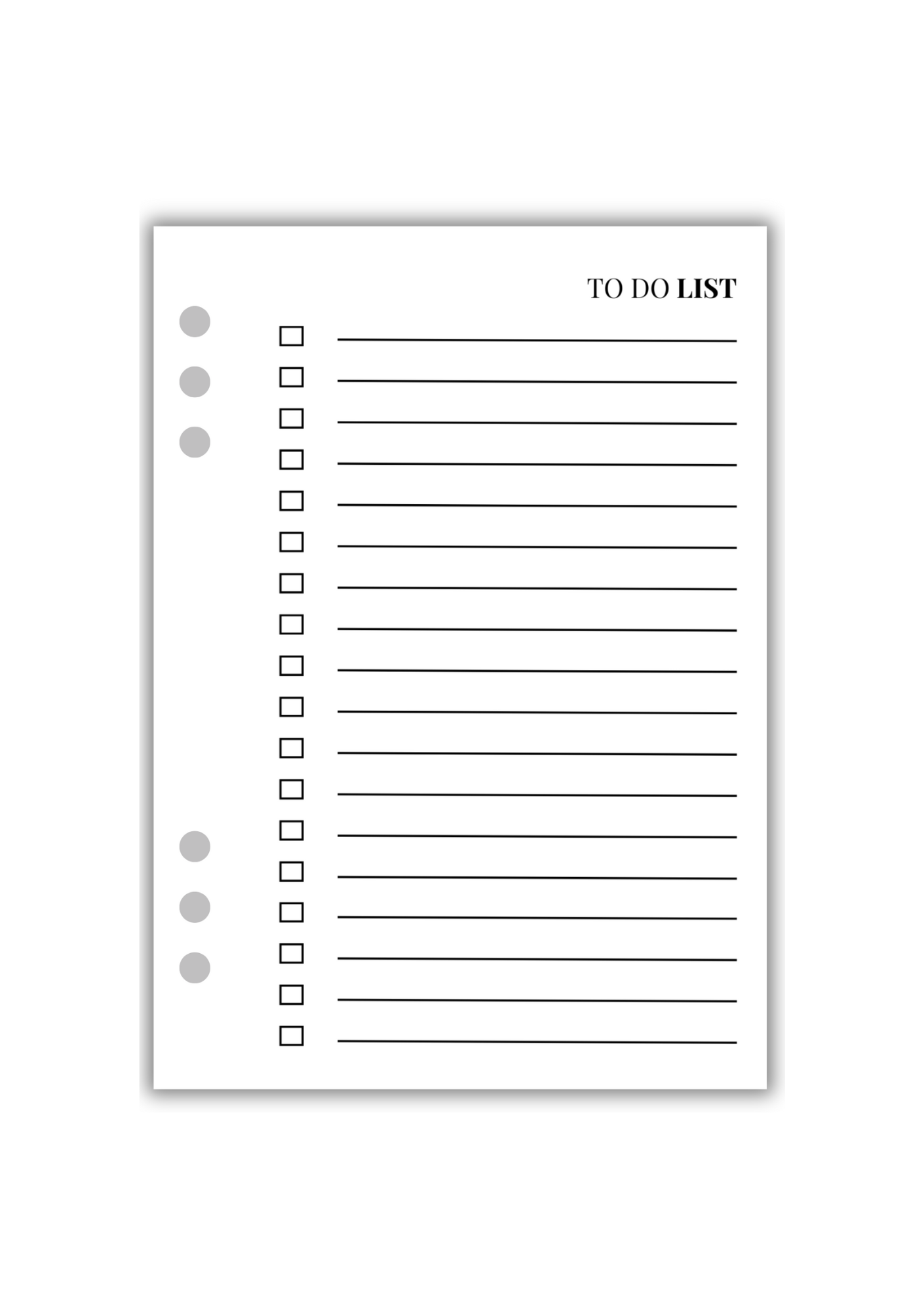 Page To Do List ( Recto-Verso )
