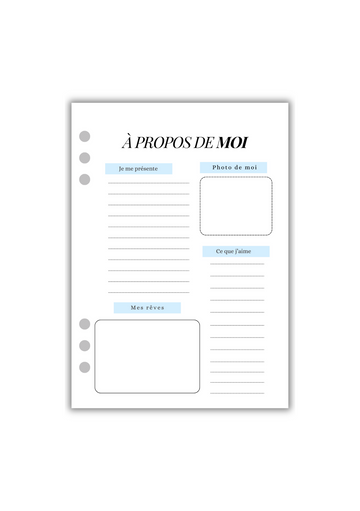 Page "à propos de moi"