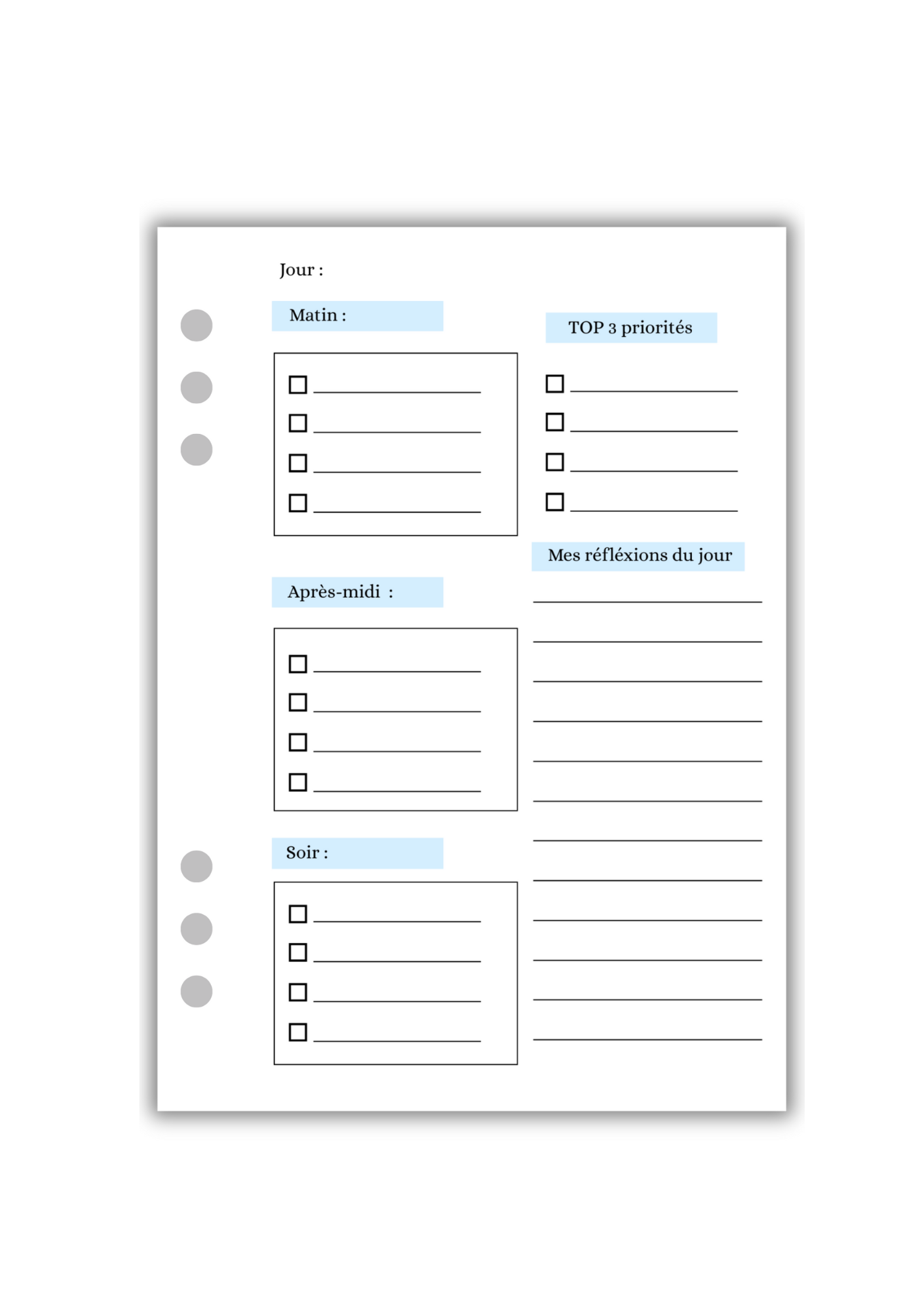 Page Daily planner soft